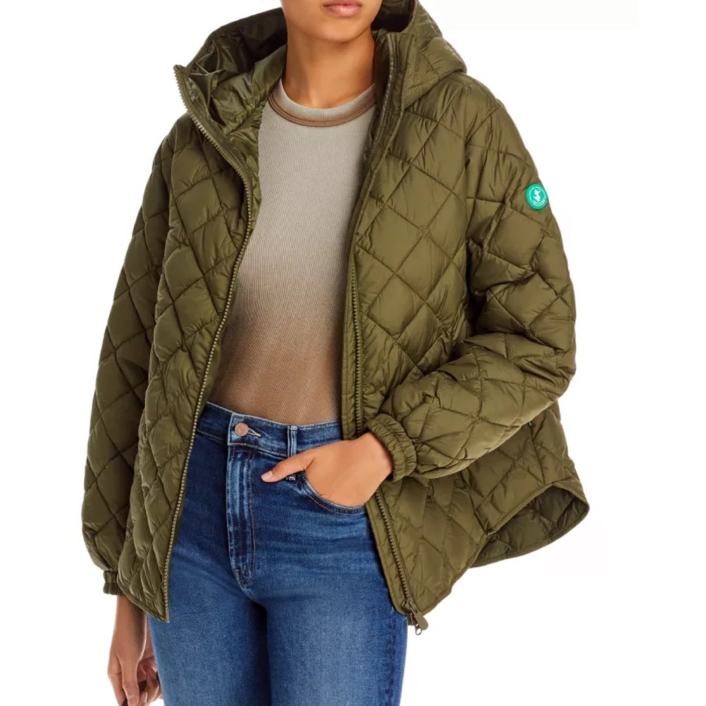 Save the duck herrea quilted olive green jacket